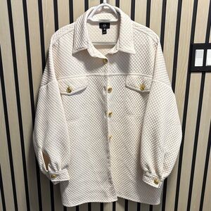 River Island Blush Quilted Shirt Jacket